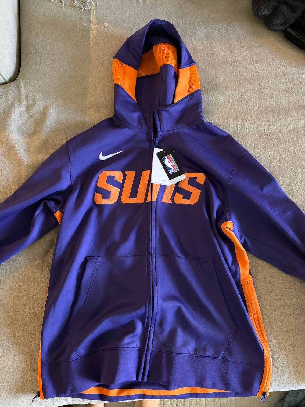 Mens Phoenix Suns Purple & Orange Full-Zip Hoodie